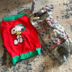 Set of 2. Size S. Dog Holiday Sweaters